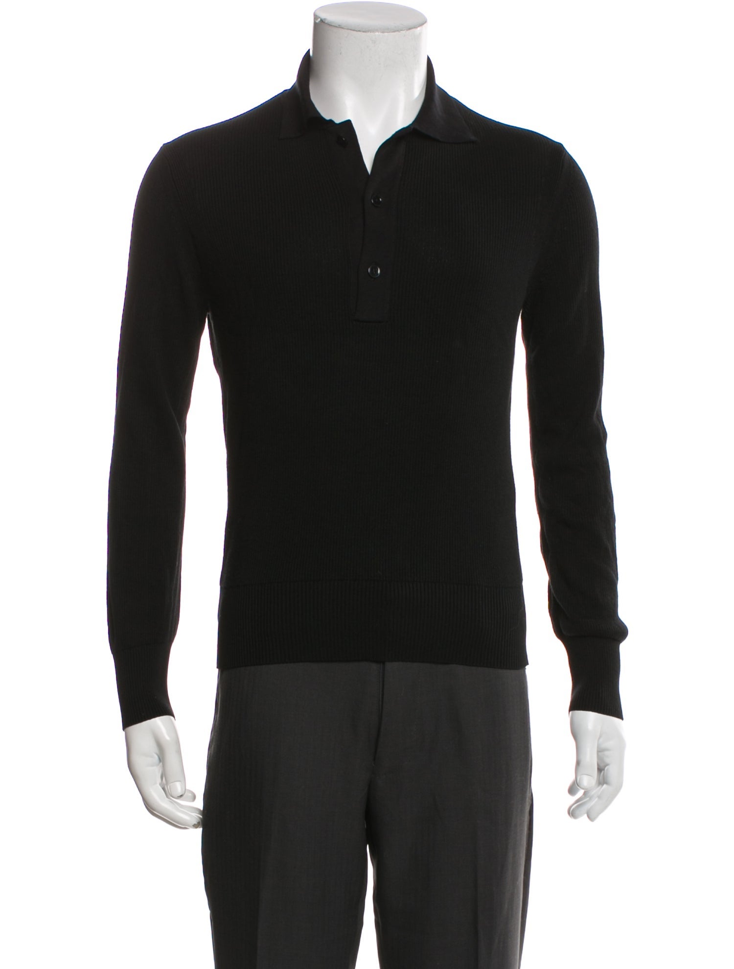 Tom Ford Silk Mock Neck Polo Sweater