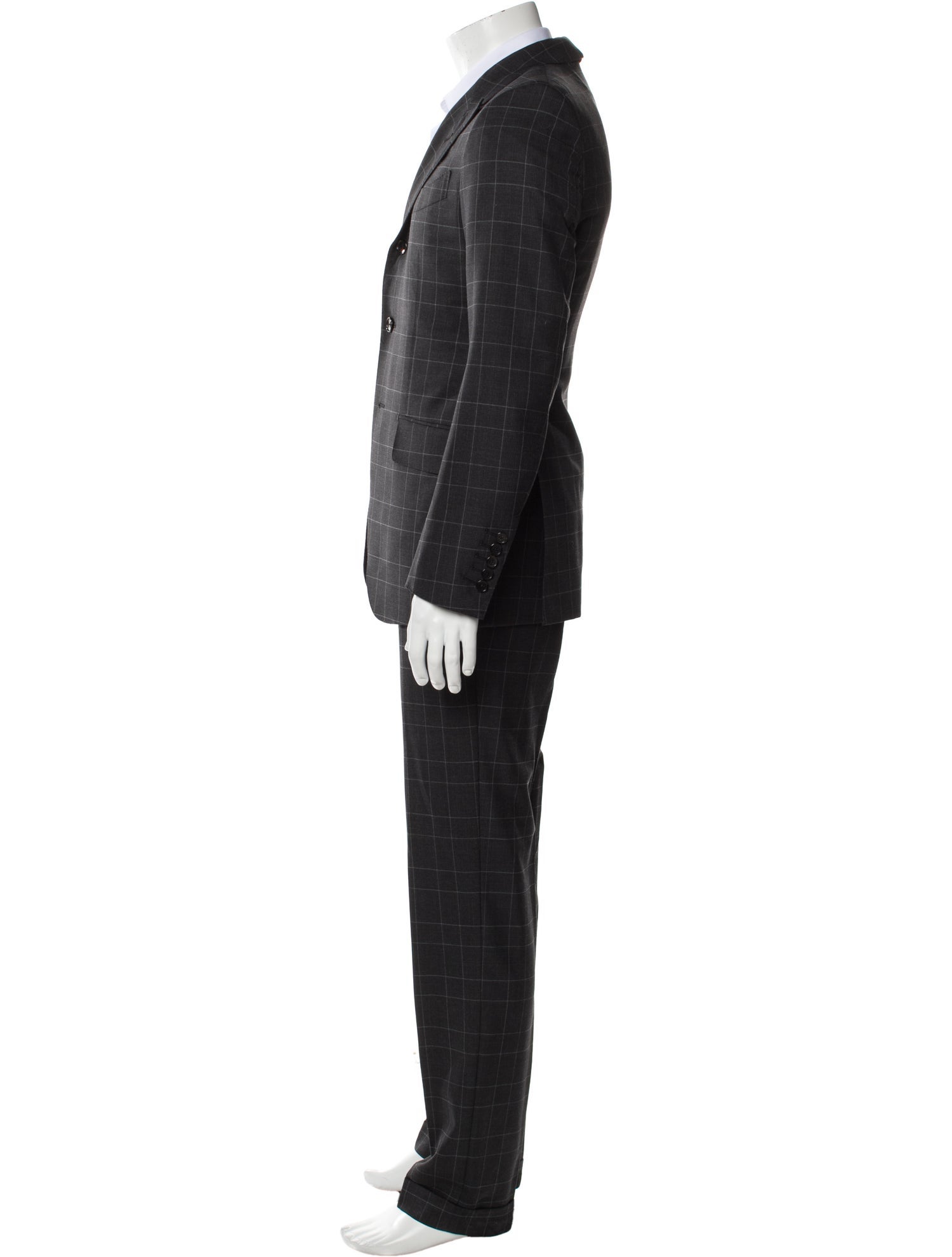Tom Ford Wool Plaid Print Two-Piece Suit