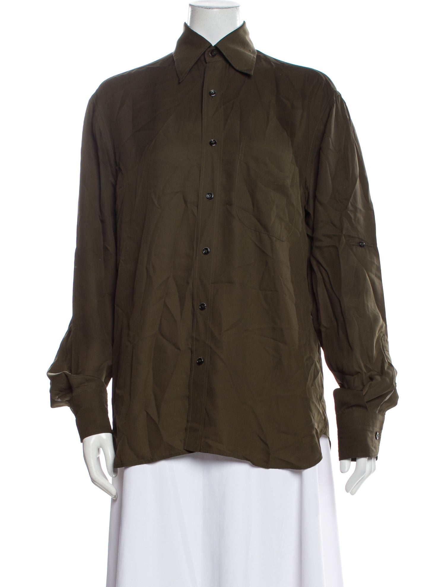 Tom Ford Long Sleeve Button-Up Top