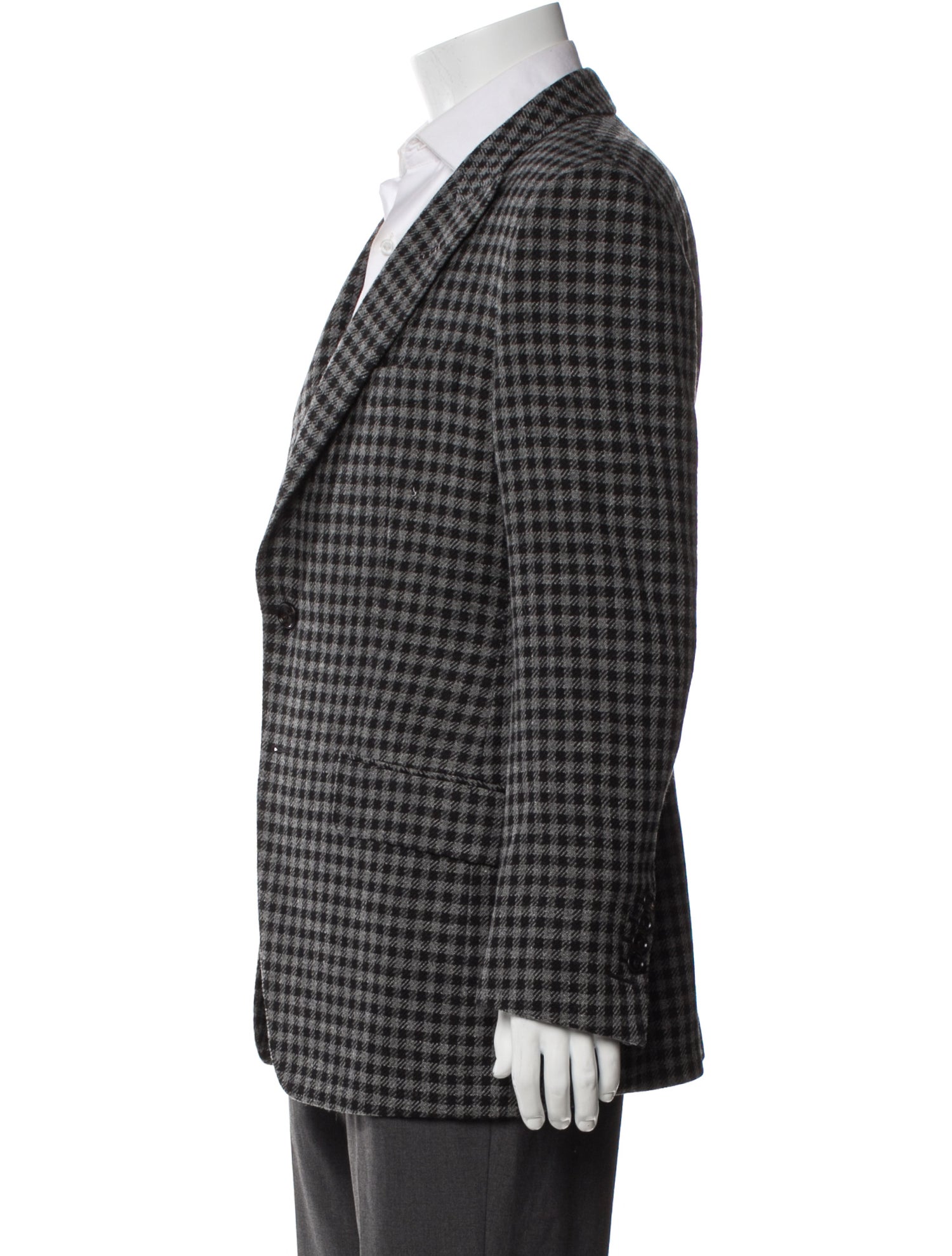 Tom Ford Wool Plaid Print Blazer