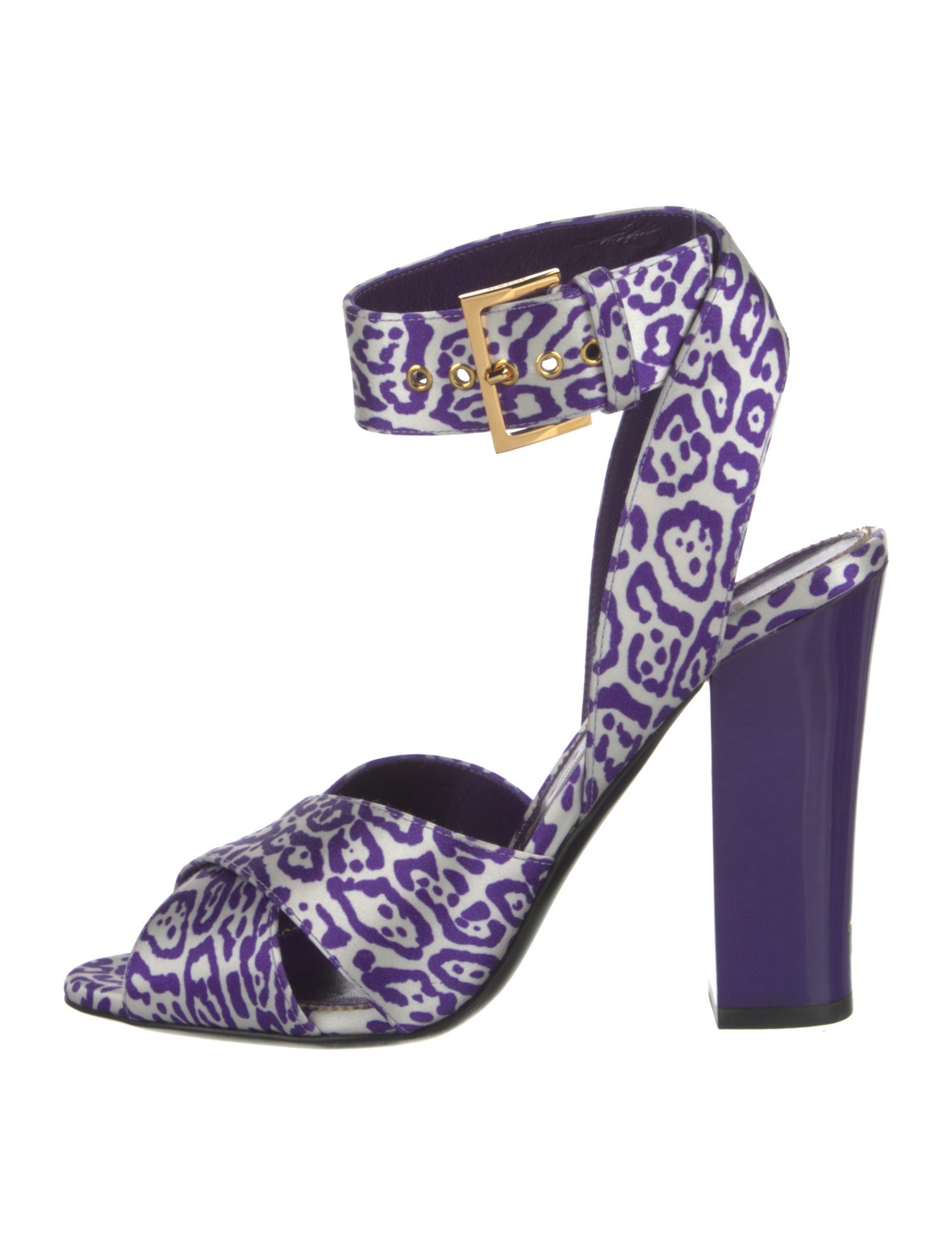 Tom Ford Satin Animal Print Sandals