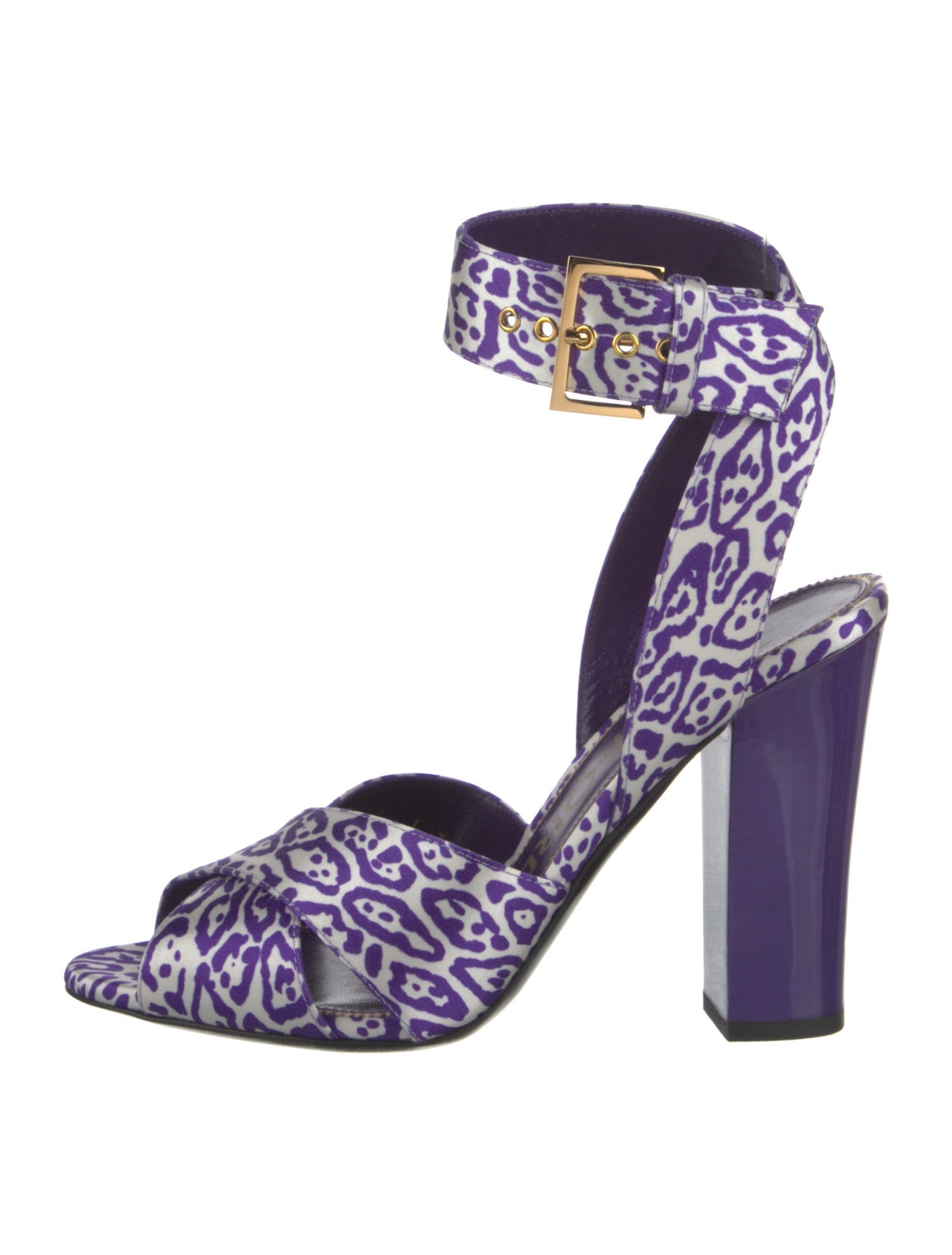 Tom Ford Satin Animal Print Sandals