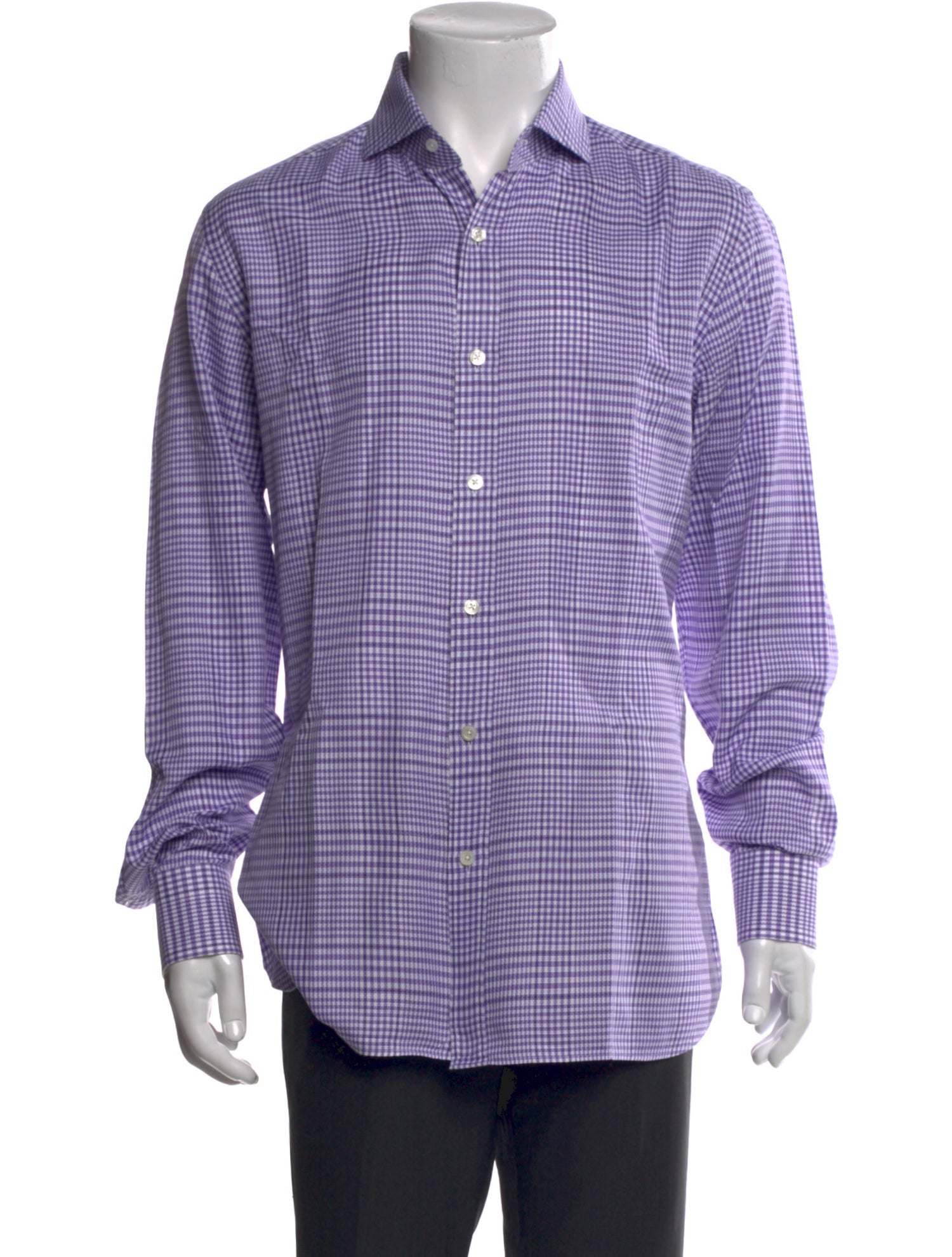 Tom Ford Plaid Print Long Sleeve Dress Shirt