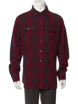 Tom Ford Plaid Print Long Sleeve Western Shirt