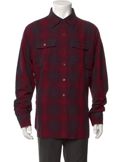 Tom Ford Plaid Print Long Sleeve Western Shirt