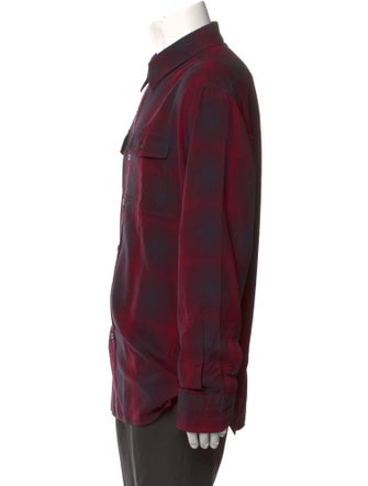 Tom Ford Plaid Print Long Sleeve Western Shirt