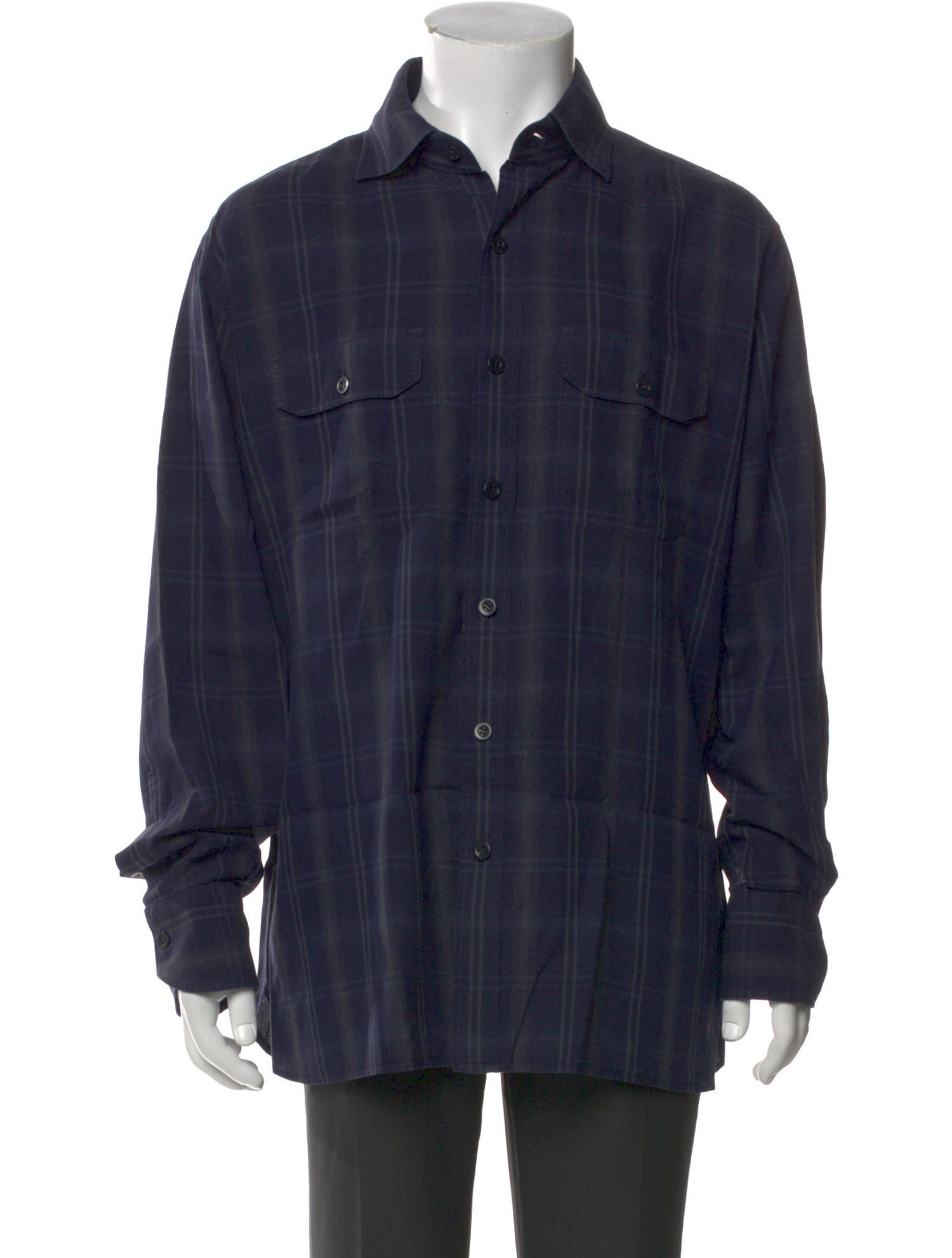 Tom Ford Plaid Print Long Sleeve Western Shirt