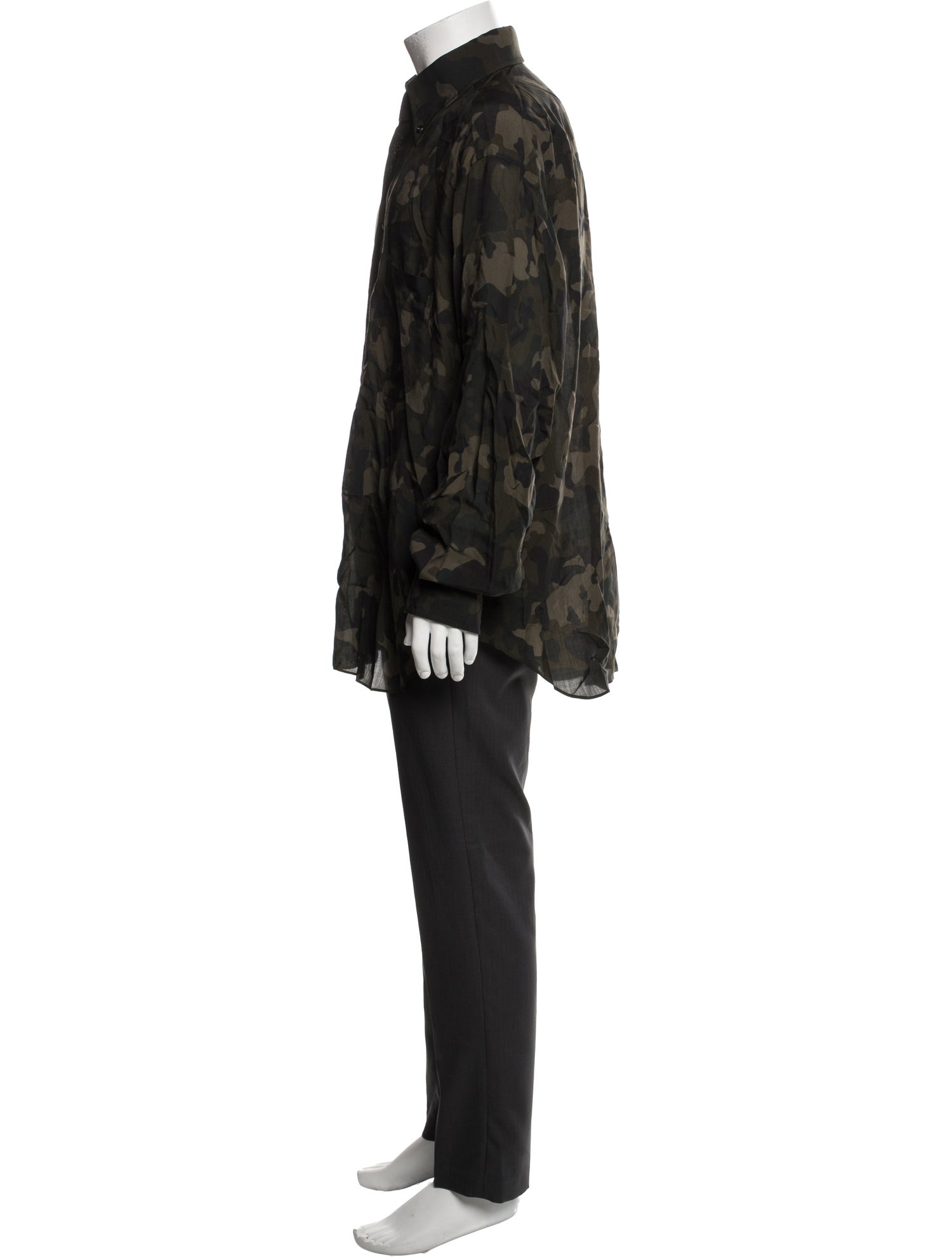 Tom Ford Camouflage Print Long Sleeve Dress Shirt