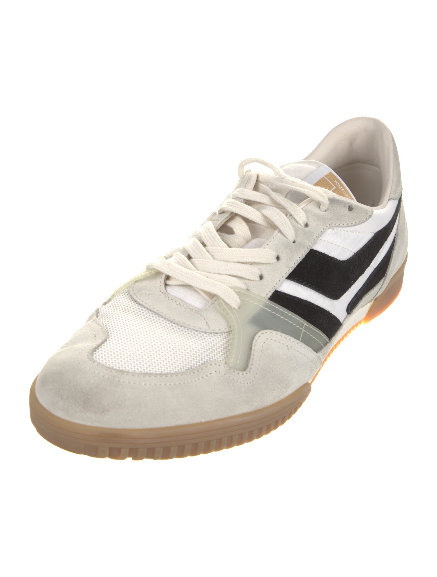 Tom Ford Leather Colorblock Pattern Sneakers