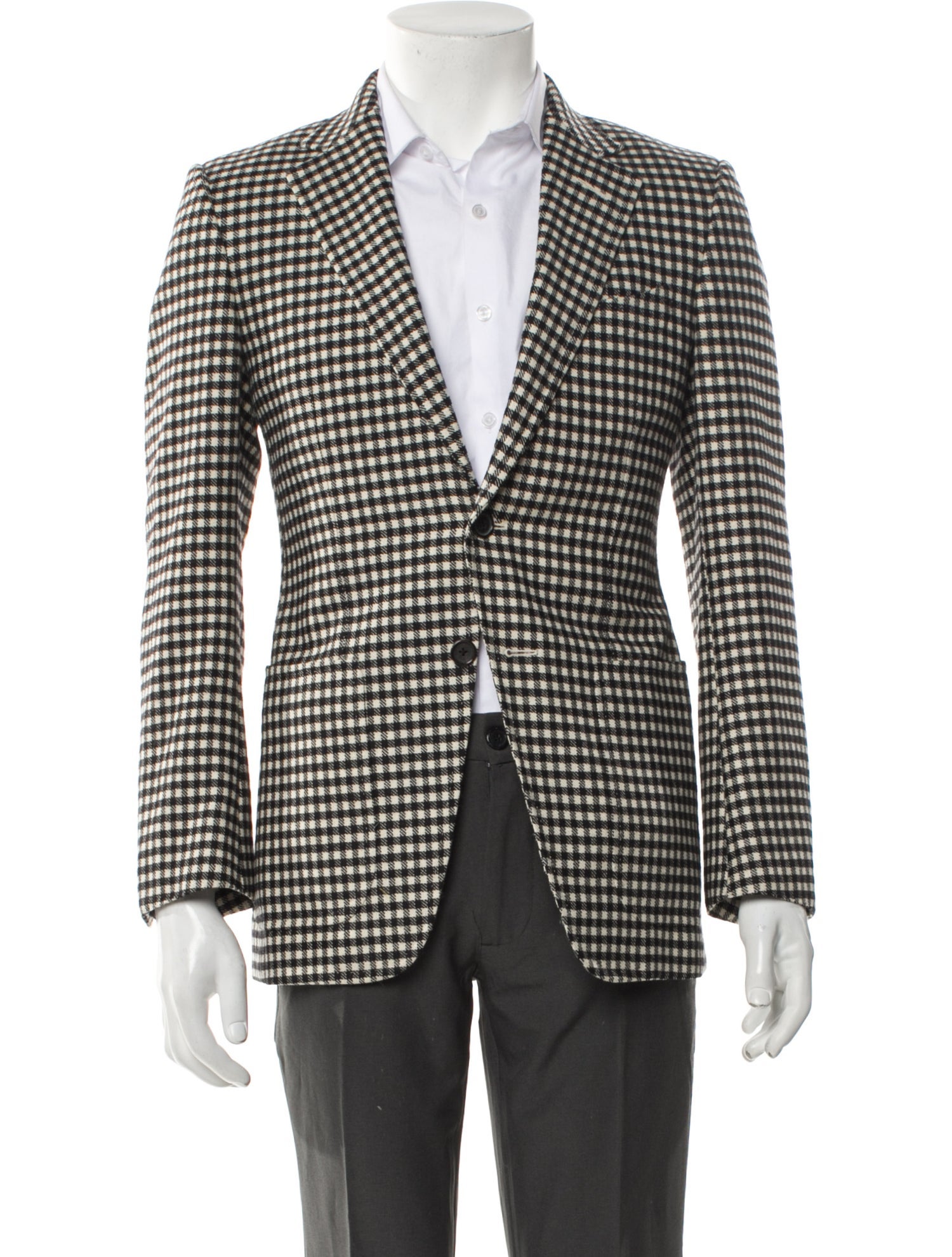 Tom Ford Wool Plaid Print Blazer