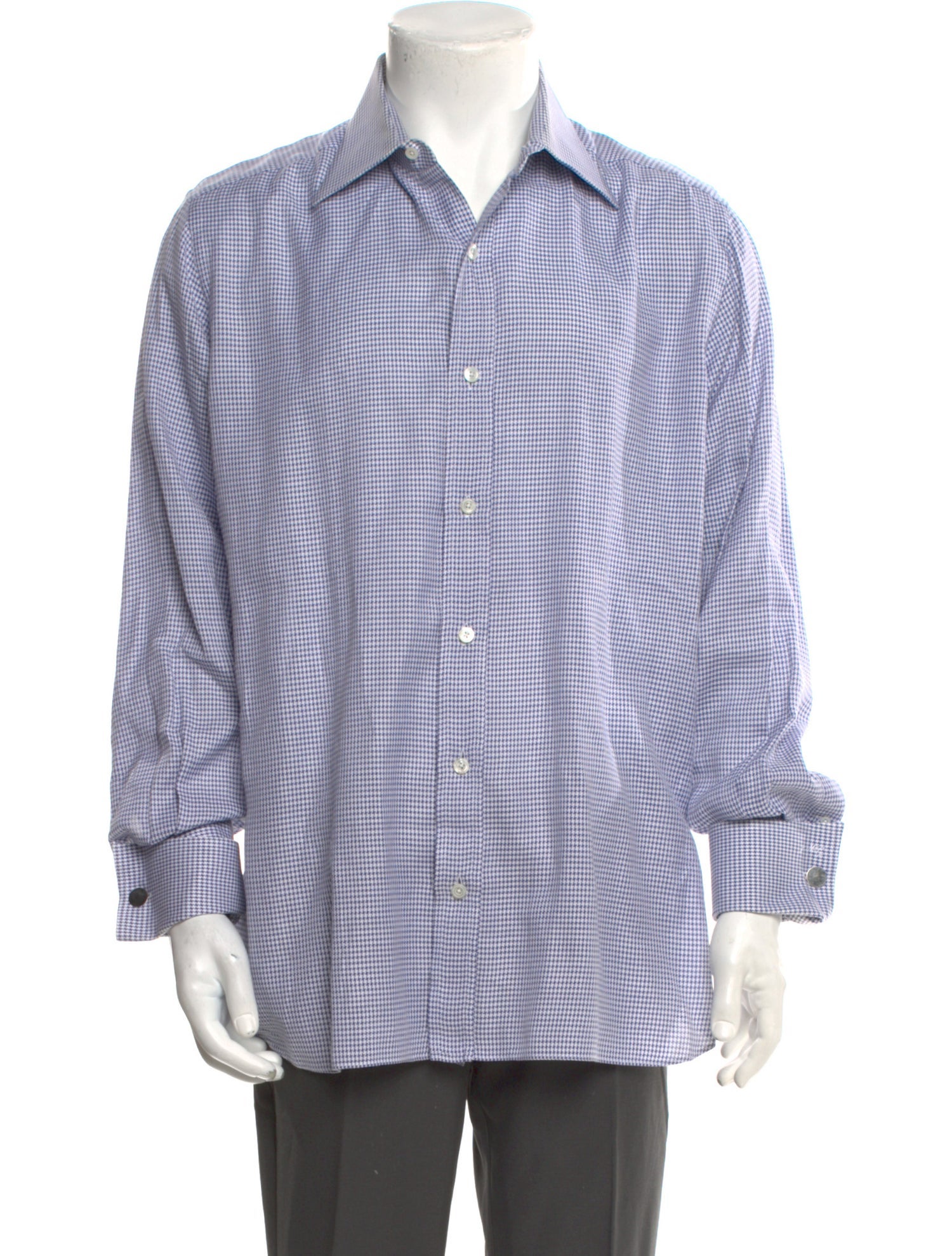 Tom Ford Plaid Print Long Sleeve Dress Shirt