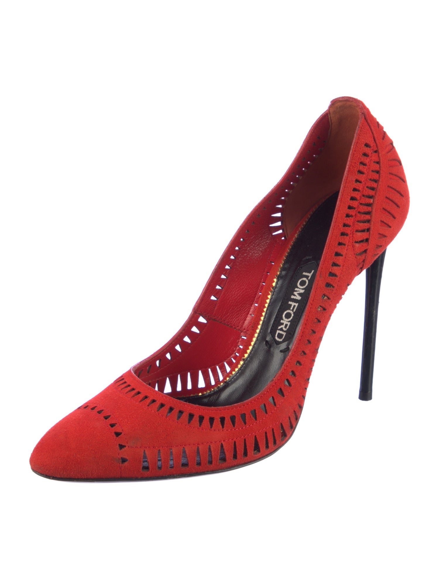 Tom Ford Suede Cutout Accent Pumps
