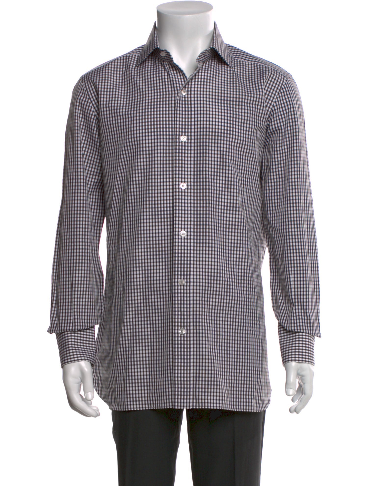 Tom Ford Plaid Print Long Sleeve Dress Shirt