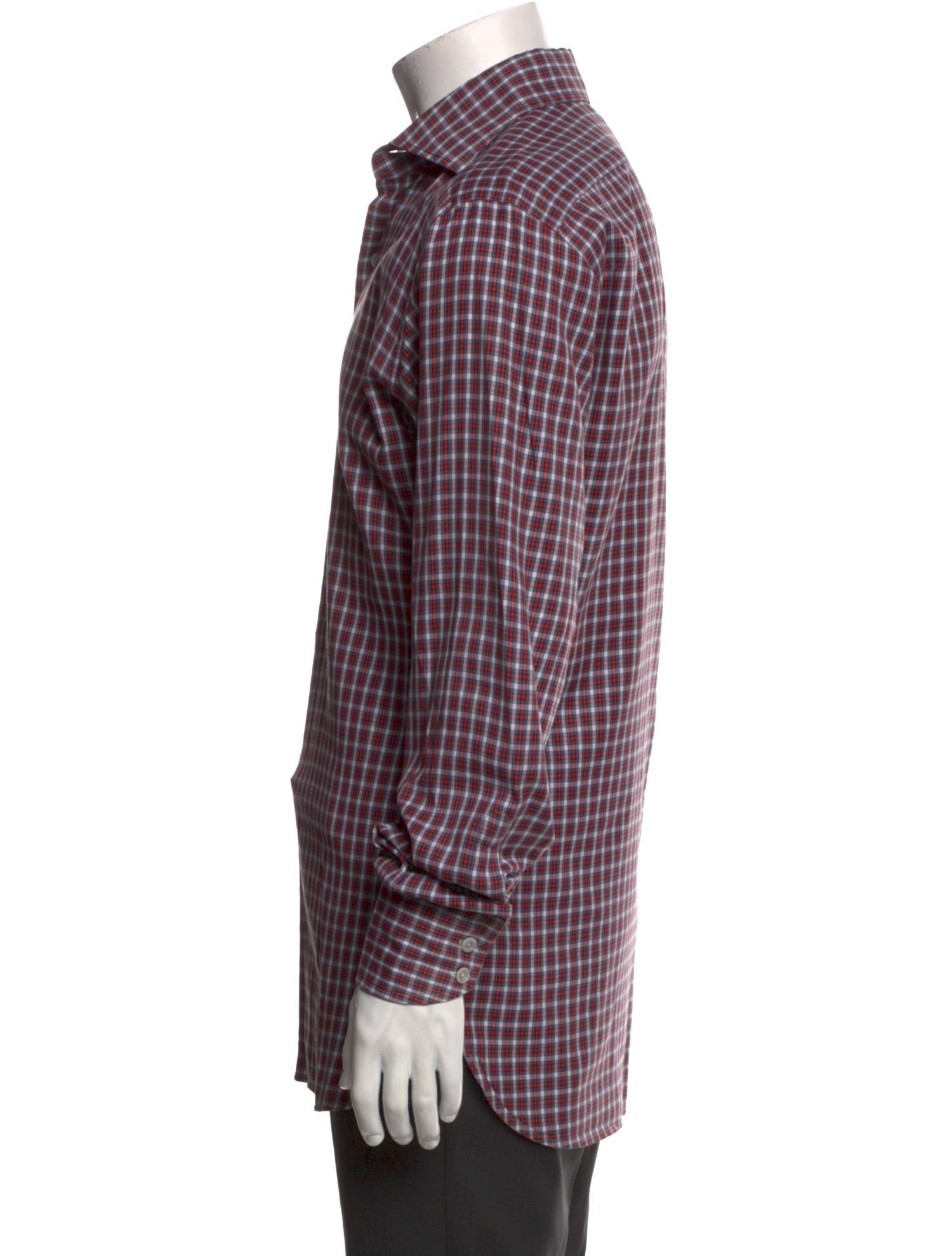 Tom Ford Plaid Print Long Sleeve Shirt