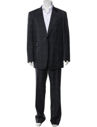 Tom Ford Wool Plaid Print Two-Piece Suit
