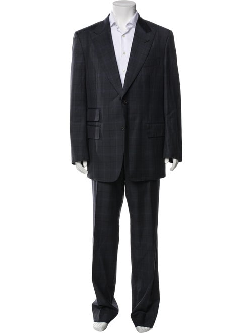Tom Ford Wool Plaid Print Two-Piece Suit