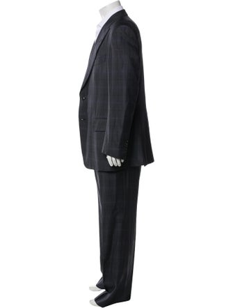 Tom Ford Wool Plaid Print Two-Piece Suit