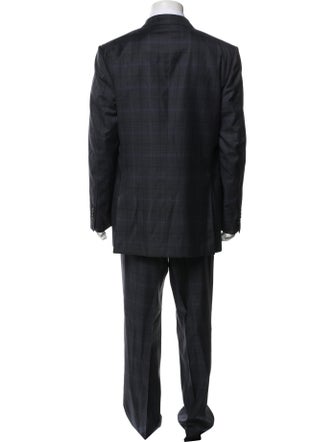 Tom Ford Wool Plaid Print Two-Piece Suit