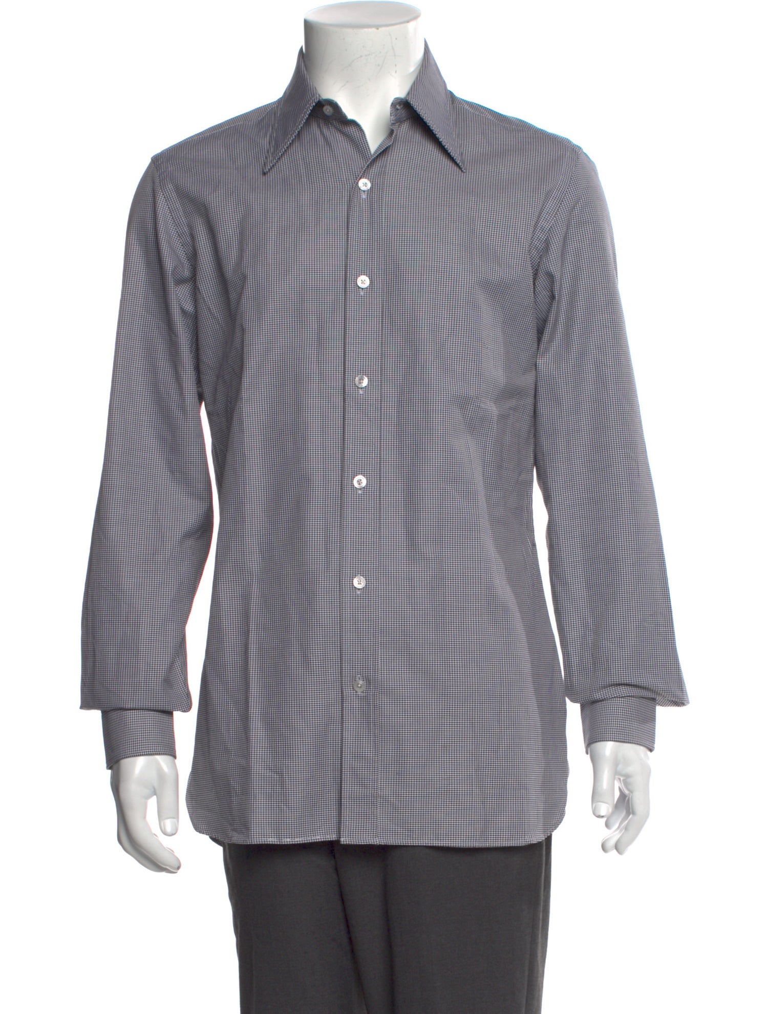 Tom Ford Plaid Print Long Sleeve Shirt