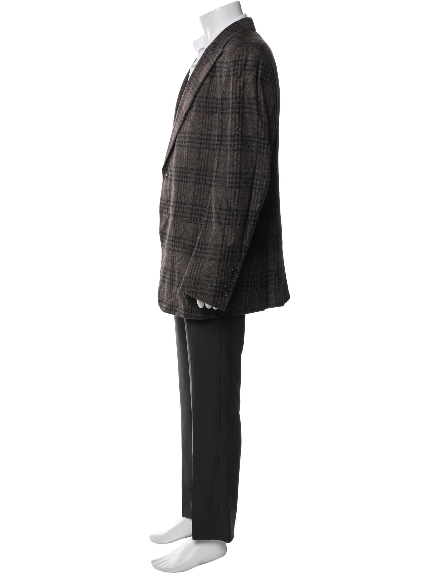 Tom Ford Wool Plaid Print Blazer