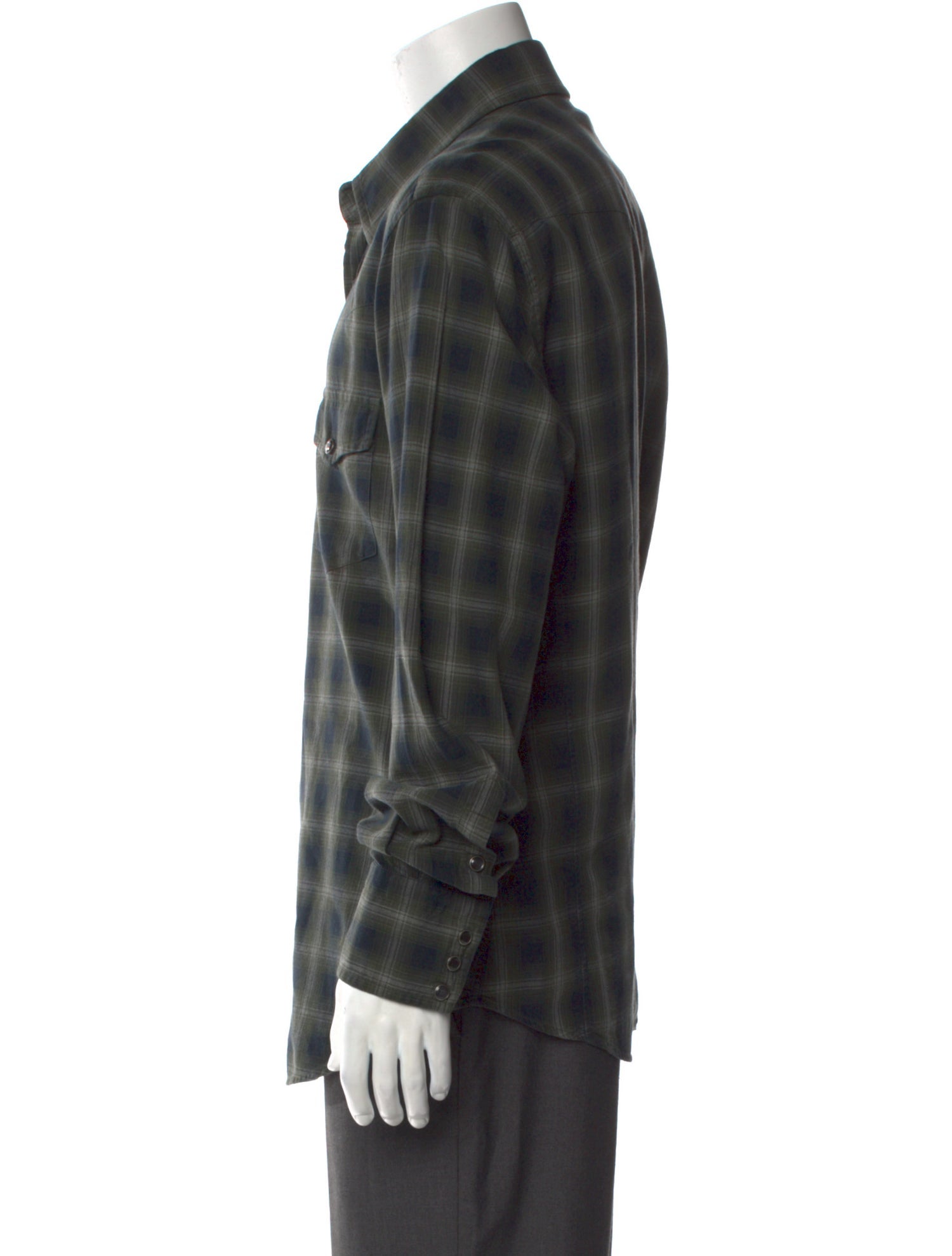 Tom Ford Plaid Print Long Sleeve Western Shirt