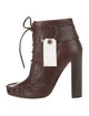 Tom Ford Leather Fringe Trim Accent Lace-Up Boots