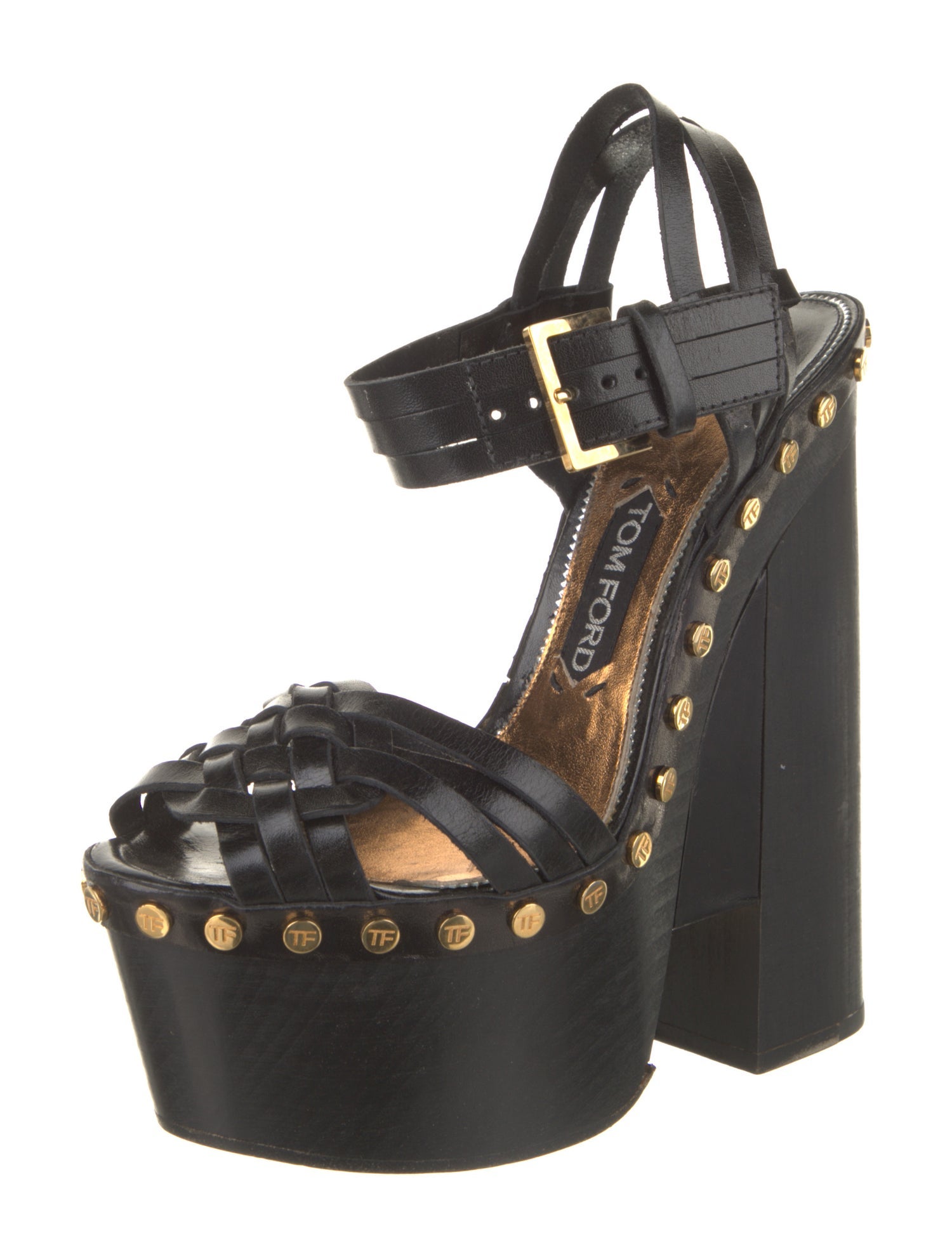 Tom Ford Leather Studded Accents Sandals