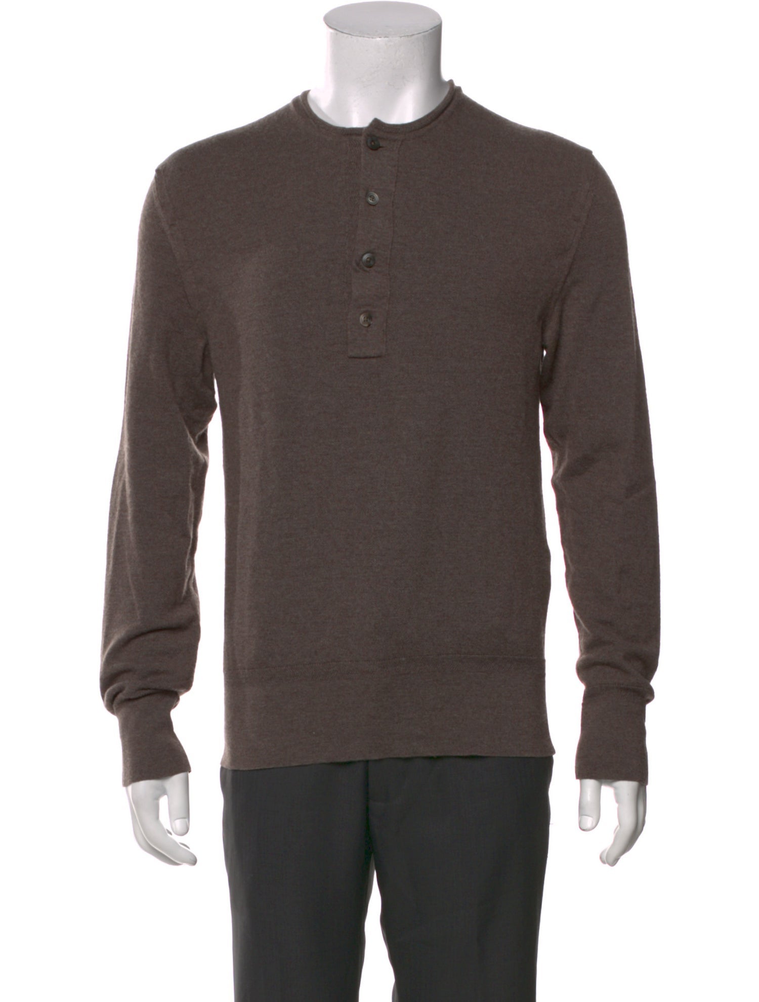 Tom Ford Merino Wool Crew Neck Polo Sweater