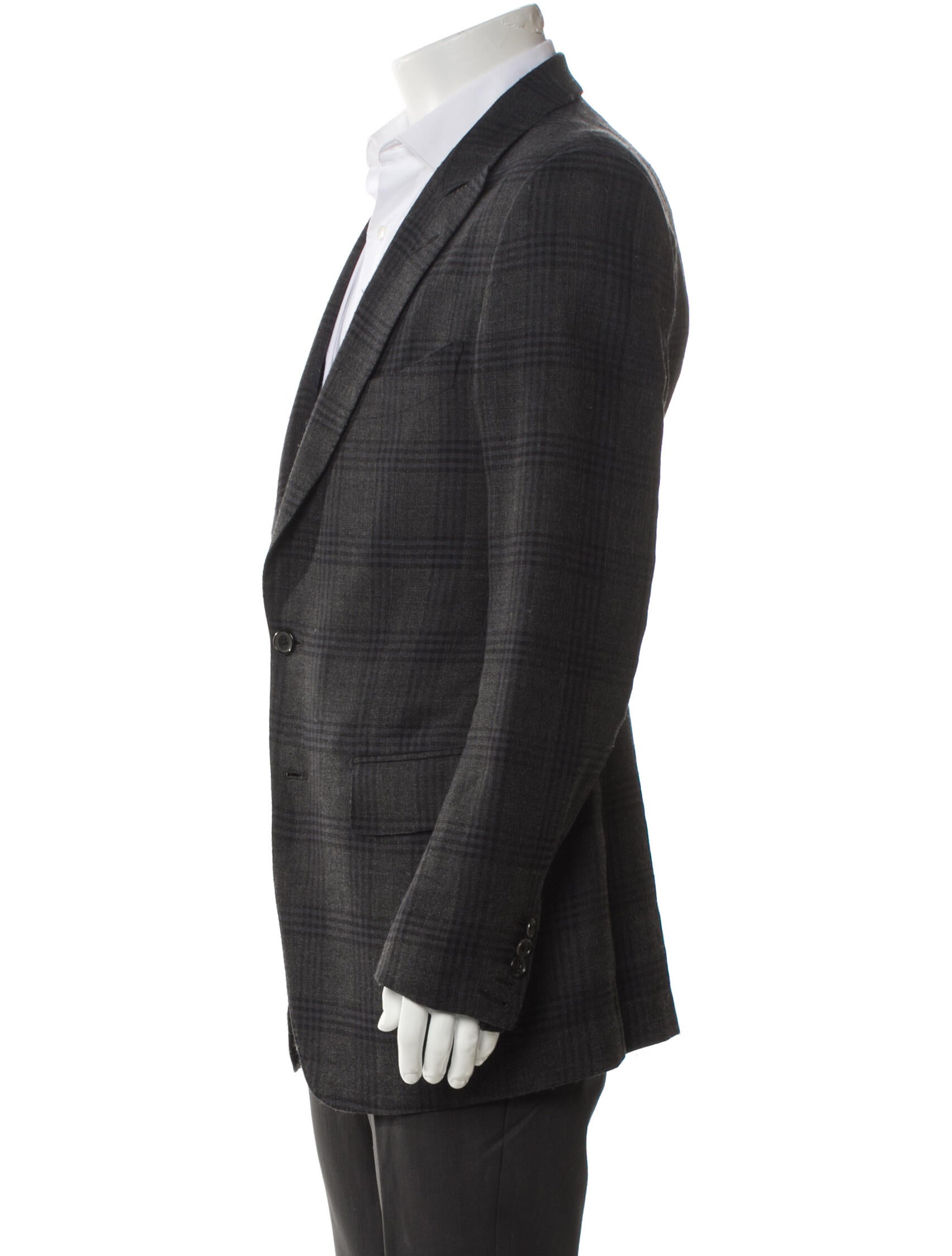 Tom Ford Wool Plaid Print Overcoat