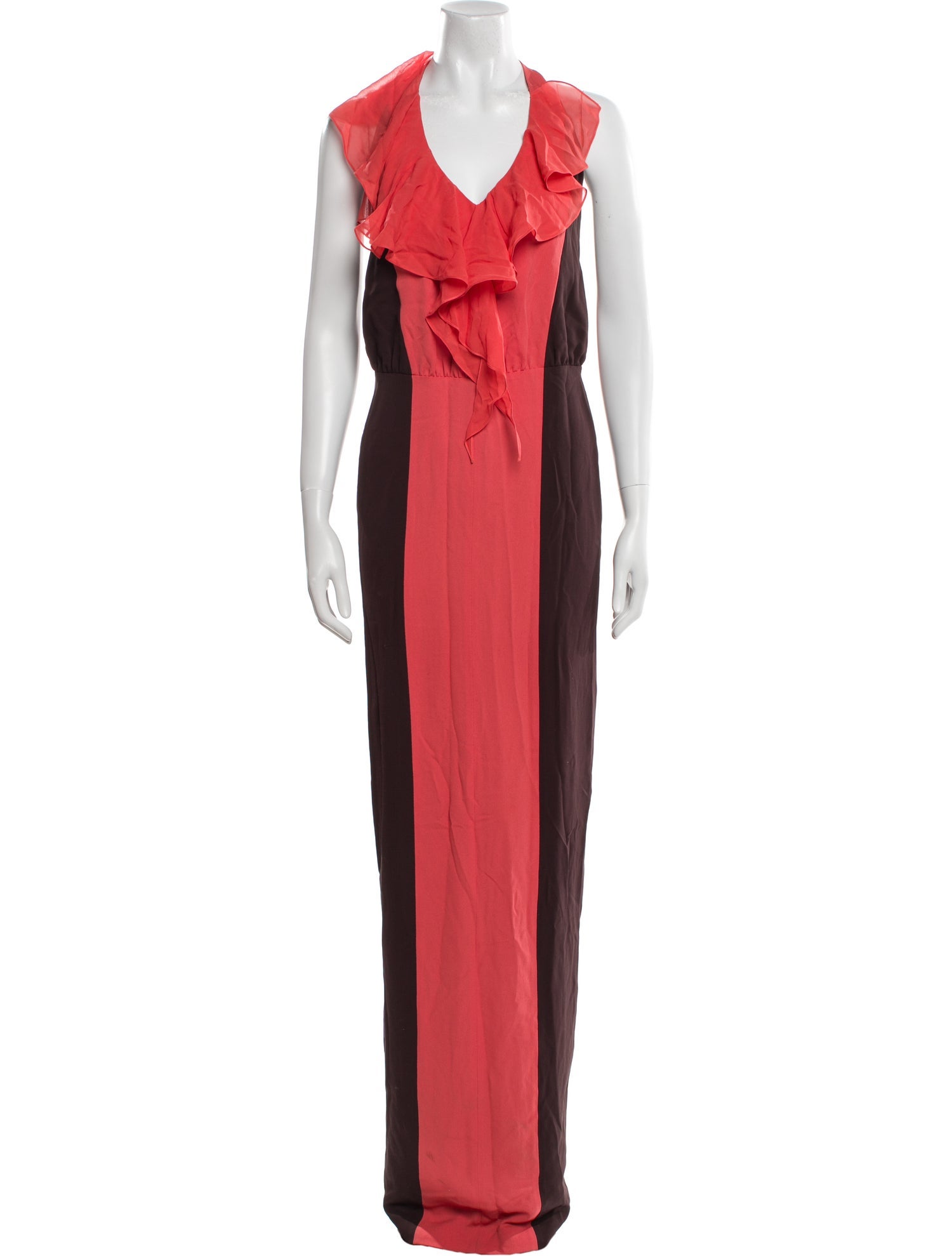 Tom Ford Colorblock Pattern Long Dress