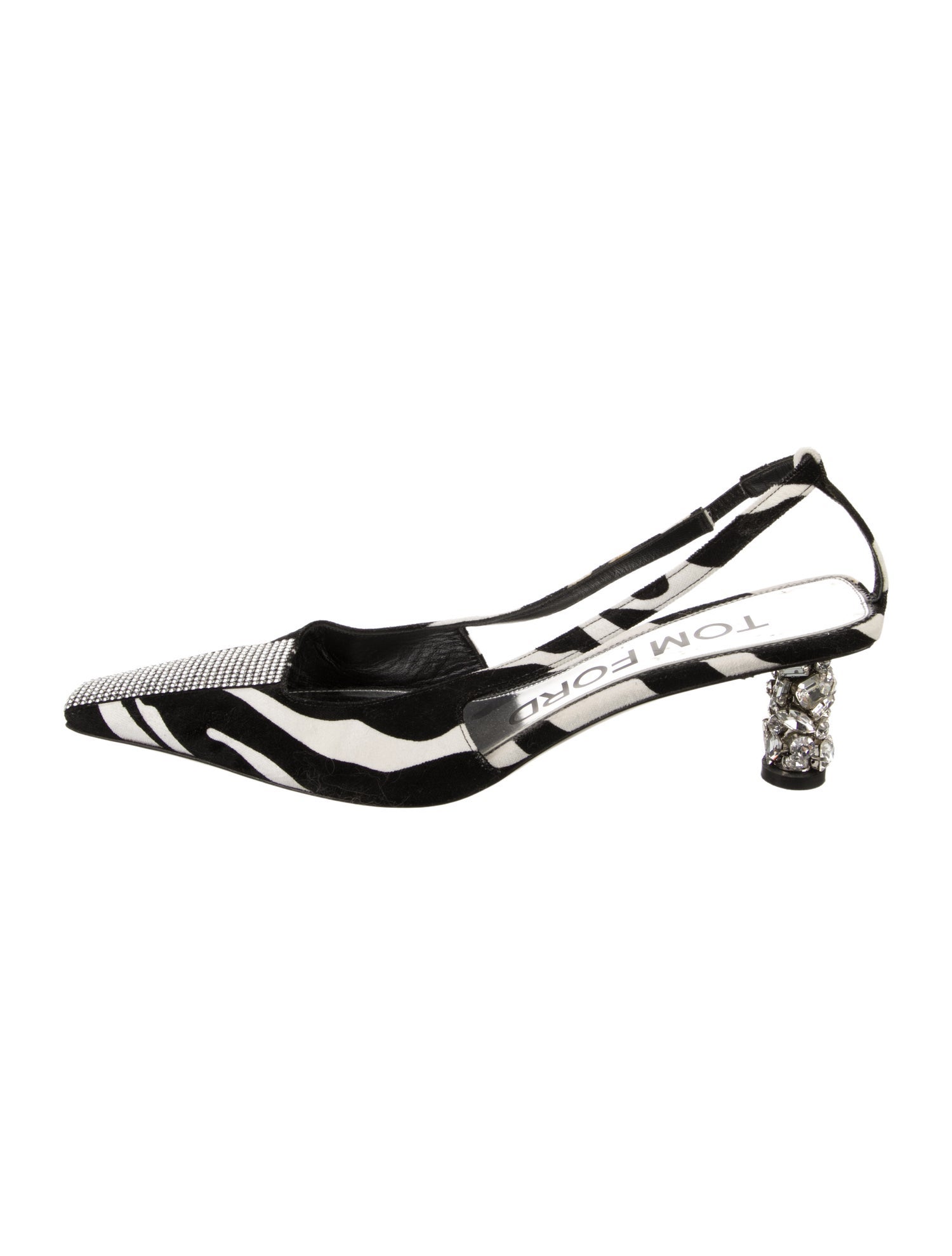 Tom Ford Velvet Colorblock Pattern Slingback Pumps