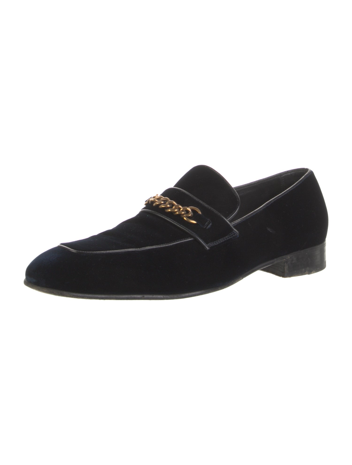 Tom Ford Velvet Chain-Link Accents Loafers