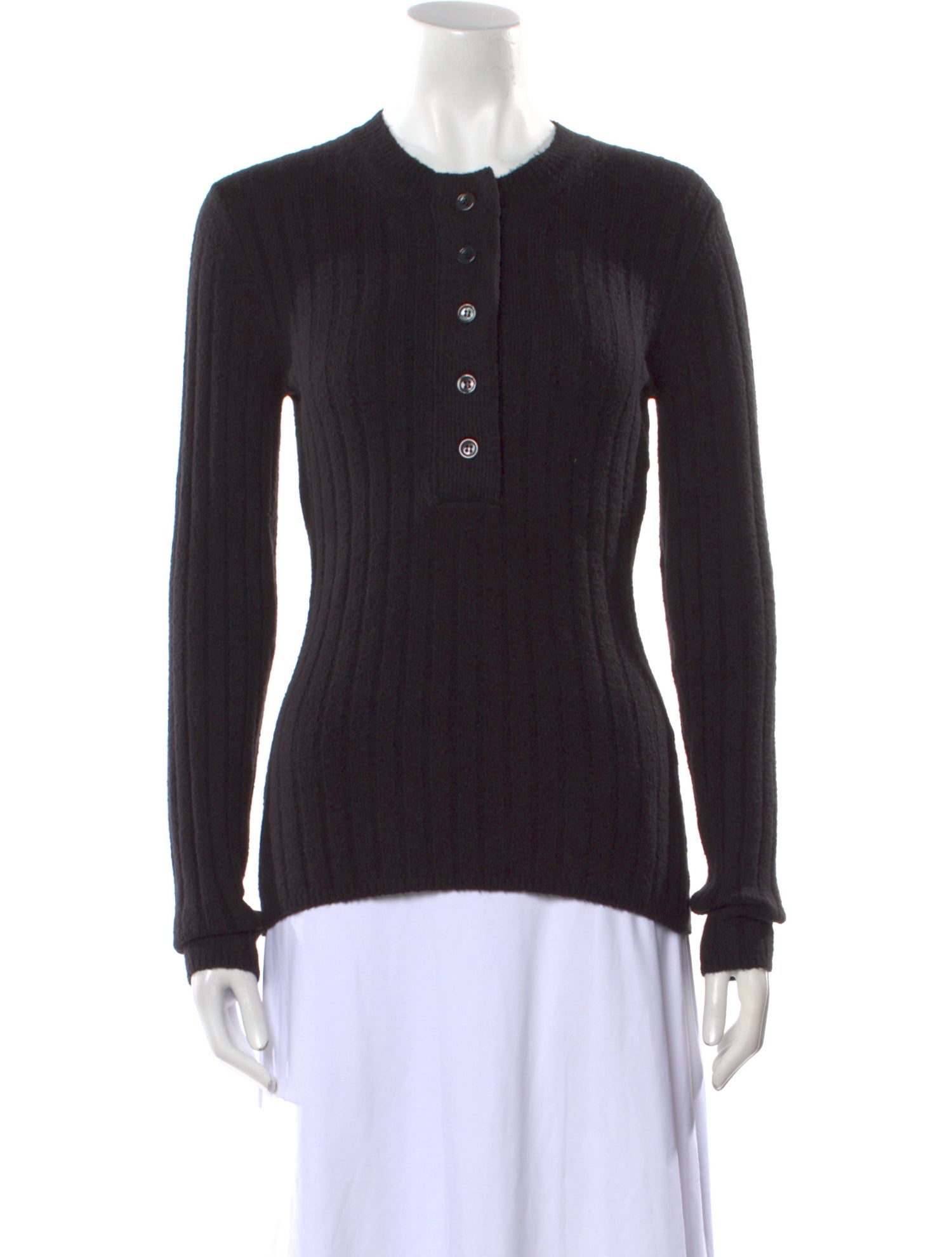 Tom Ford Mock Neck Long Sleeve Polo