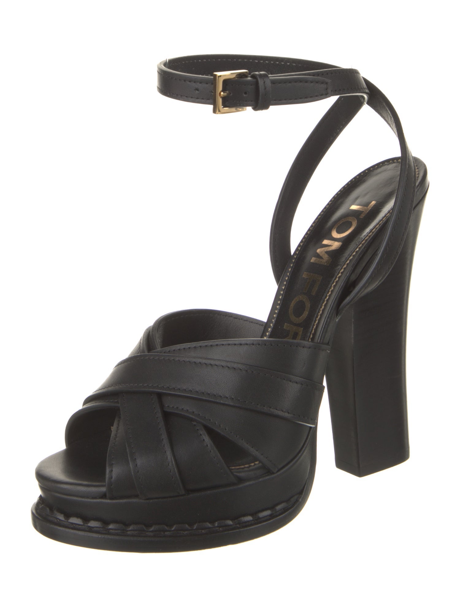 Tom Ford Leather Cutout Accent Sandals
