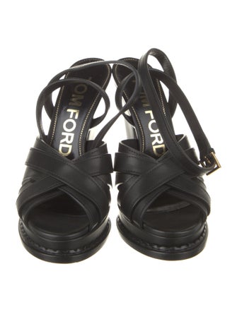 Tom Ford Leather Cutout Accent Sandals