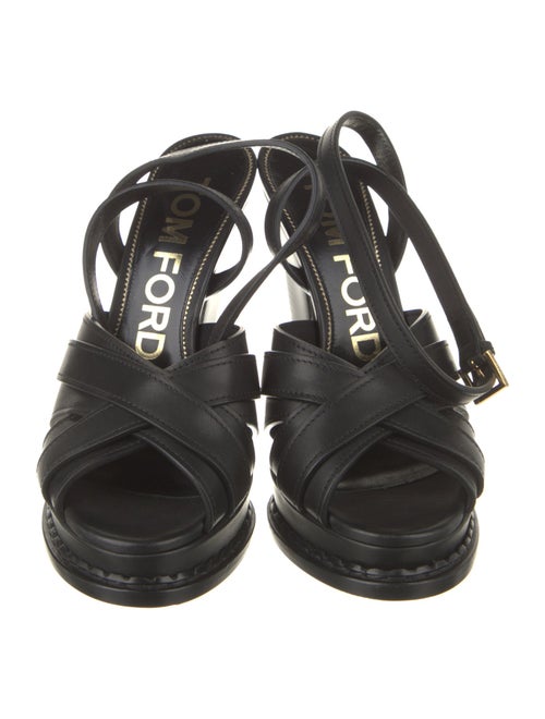 Tom Ford Leather Cutout Accent Sandals