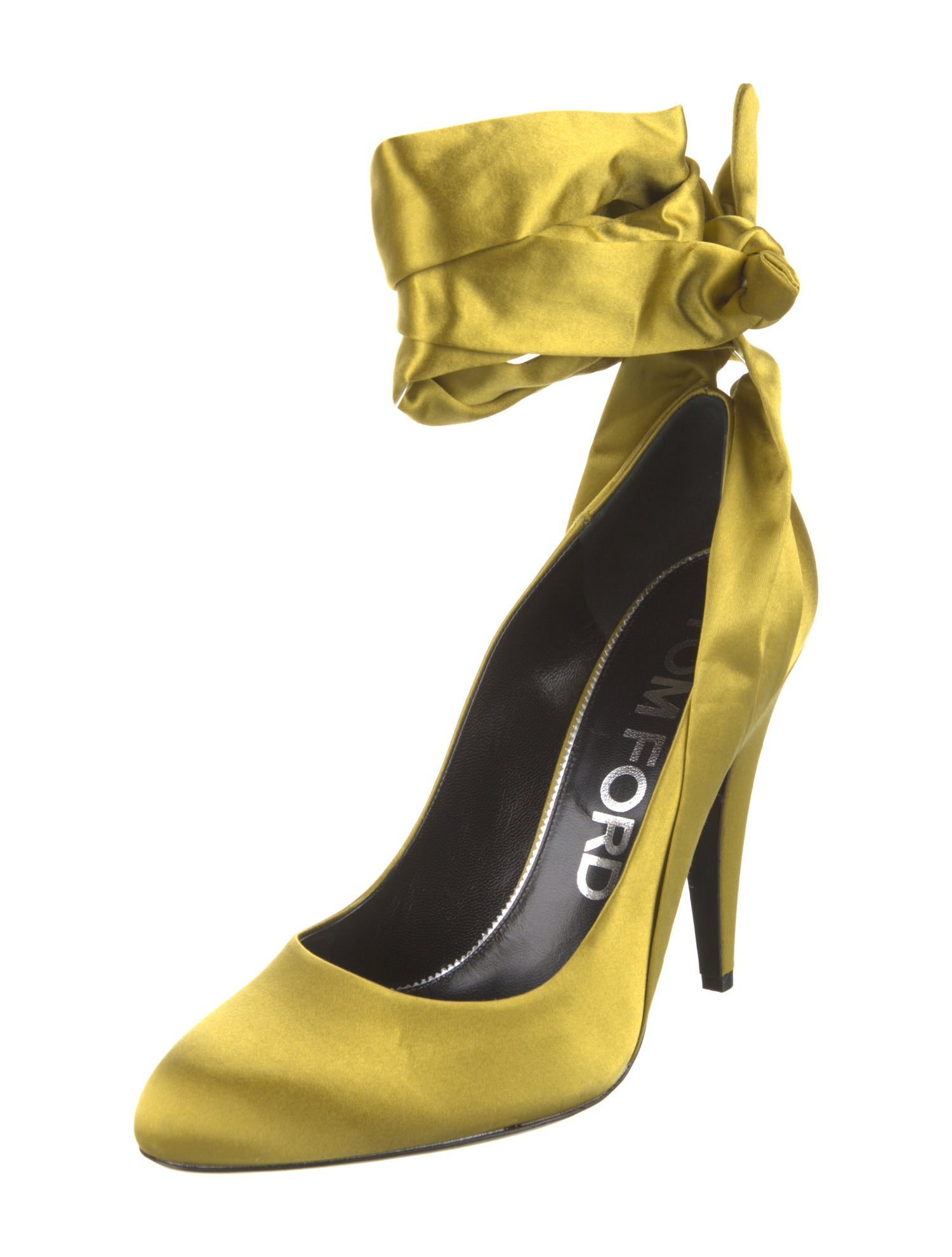 Tom Ford Satin Leather Trim Embellishment Pumps