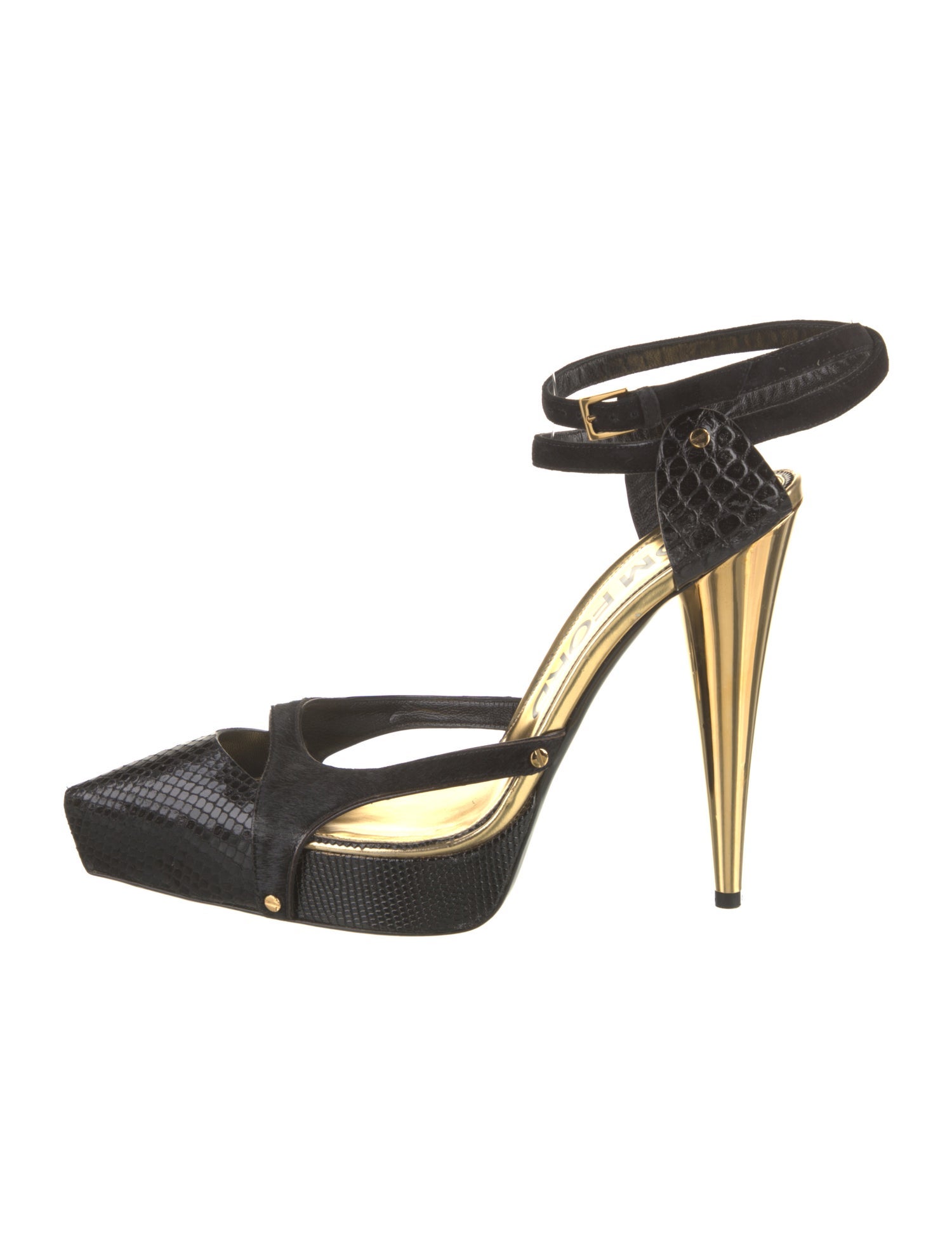 Tom Ford Leather Animal Print Slingback Pumps