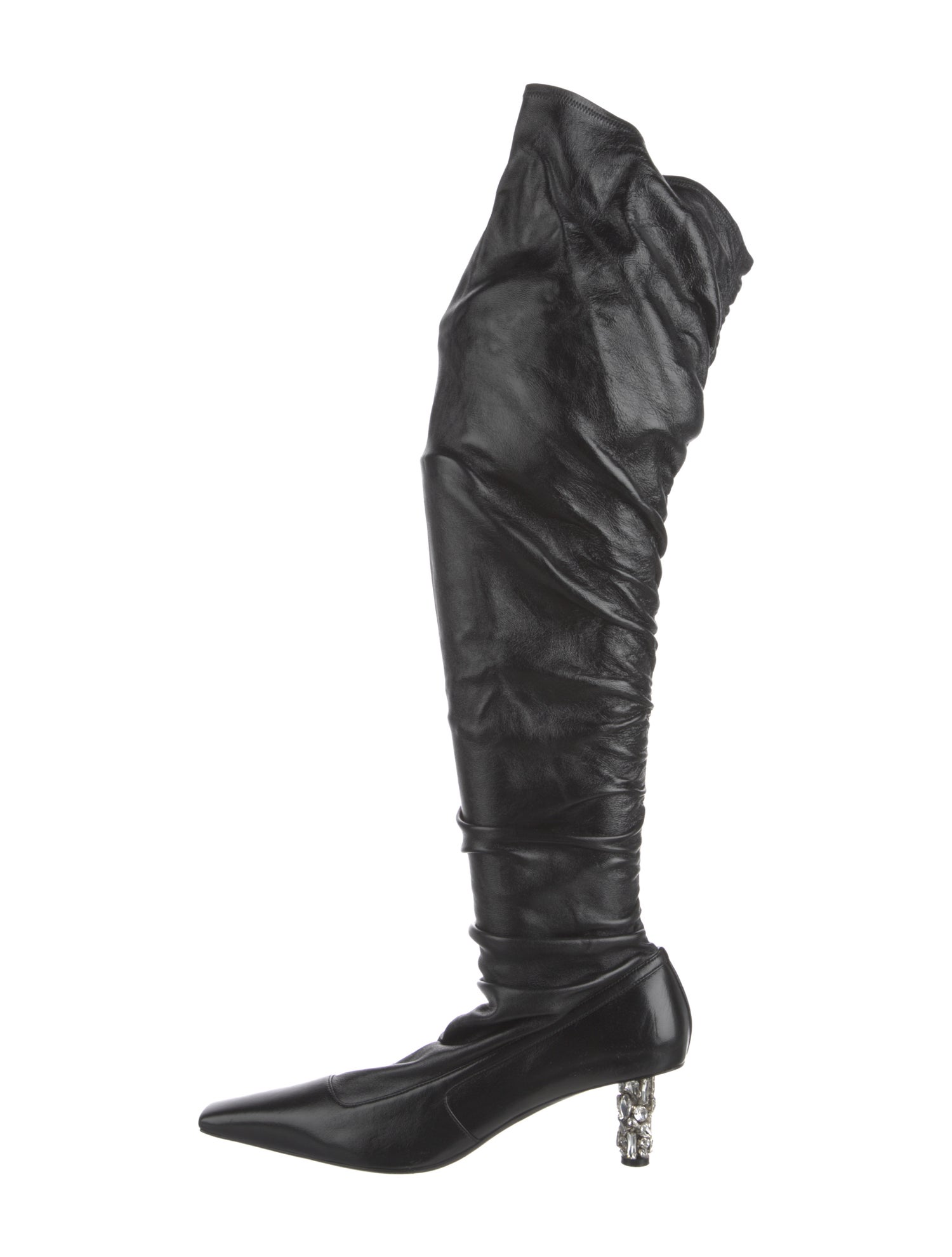 Tom Ford Leather Crystal Embellishments Boots