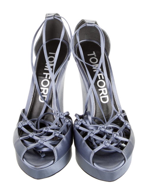 Tom Ford Satin Printed T-Strap Sandals