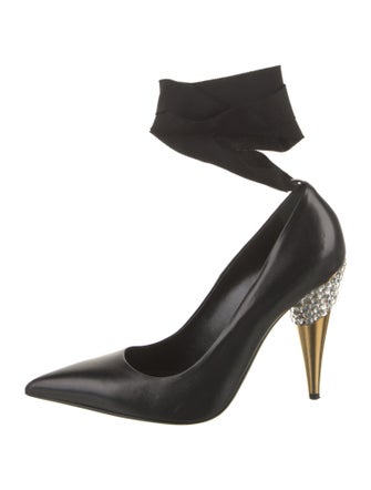 Tom Ford Leather Crystal Embellishments Pumps