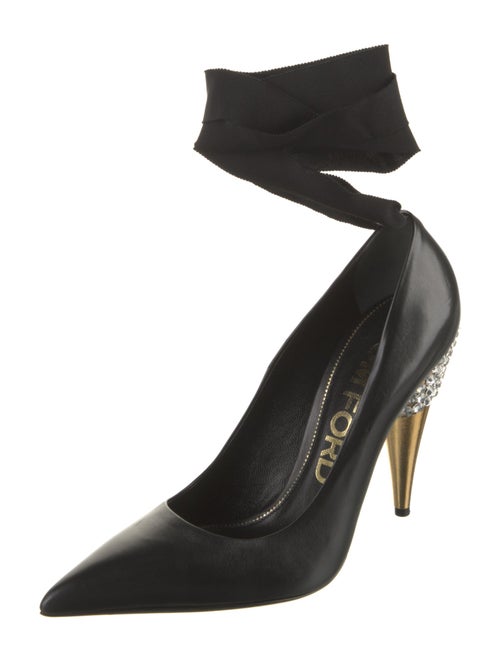 Tom Ford Leather Crystal Embellishments Pumps
