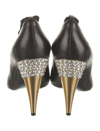 Tom Ford Leather Crystal Embellishments Pumps