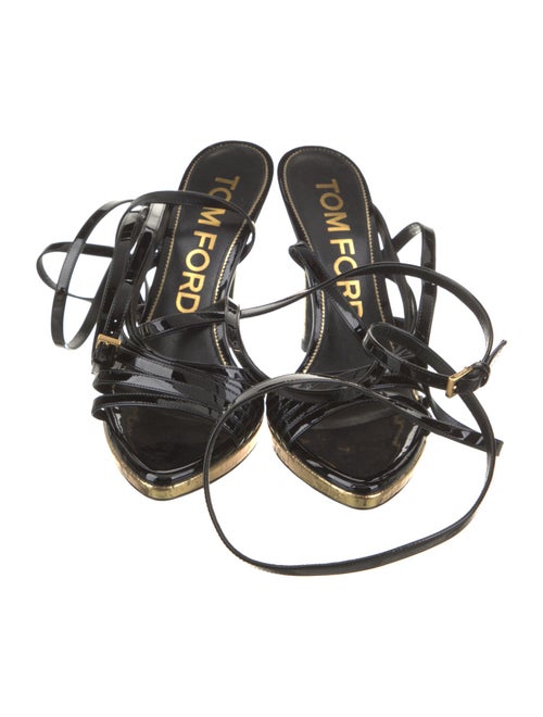 Tom Ford Patent Leather Leather Trim Embellishment Sandals