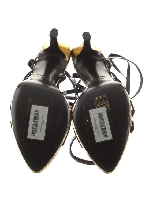 Tom Ford Patent Leather Leather Trim Embellishment Sandals