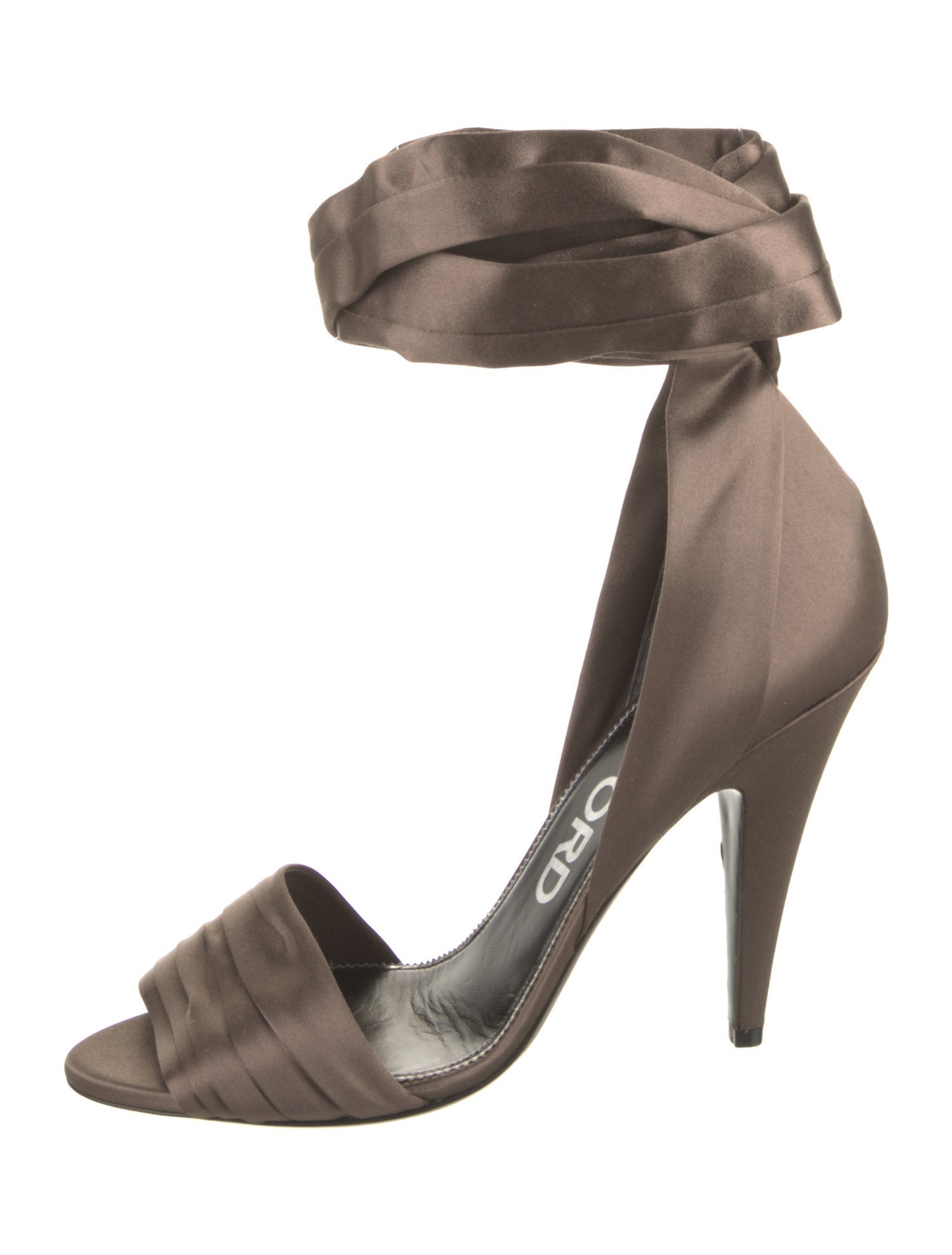 Tom Ford Satin Leather Trim Embellishment Sandals
