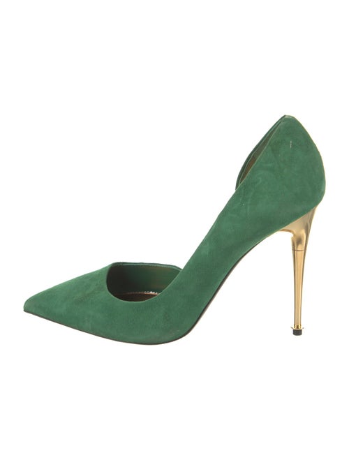 Tom Ford Suede Leather Trim Embellishment D'Orsay Pumps