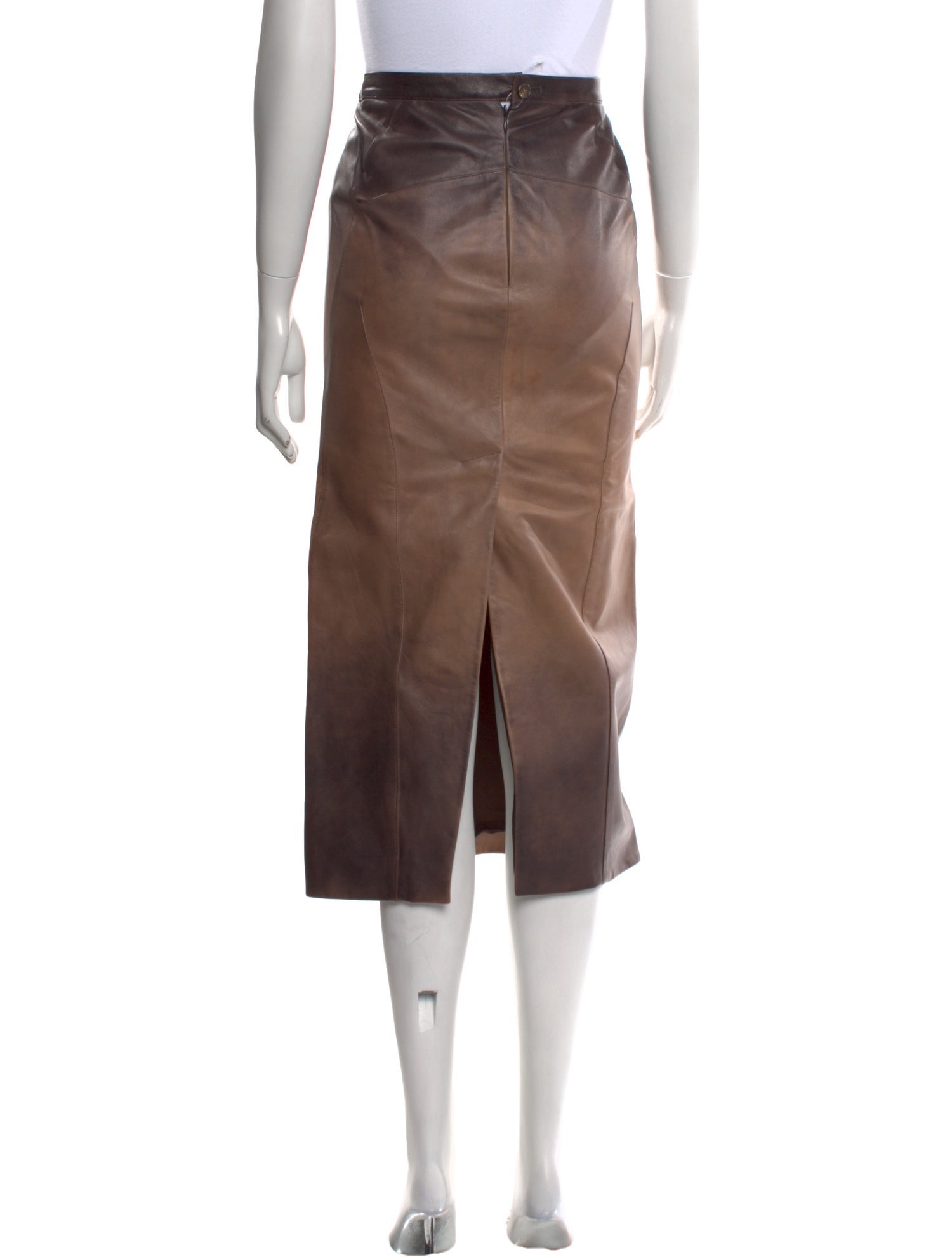 Tom Ford Leather Midi Length Skirt
