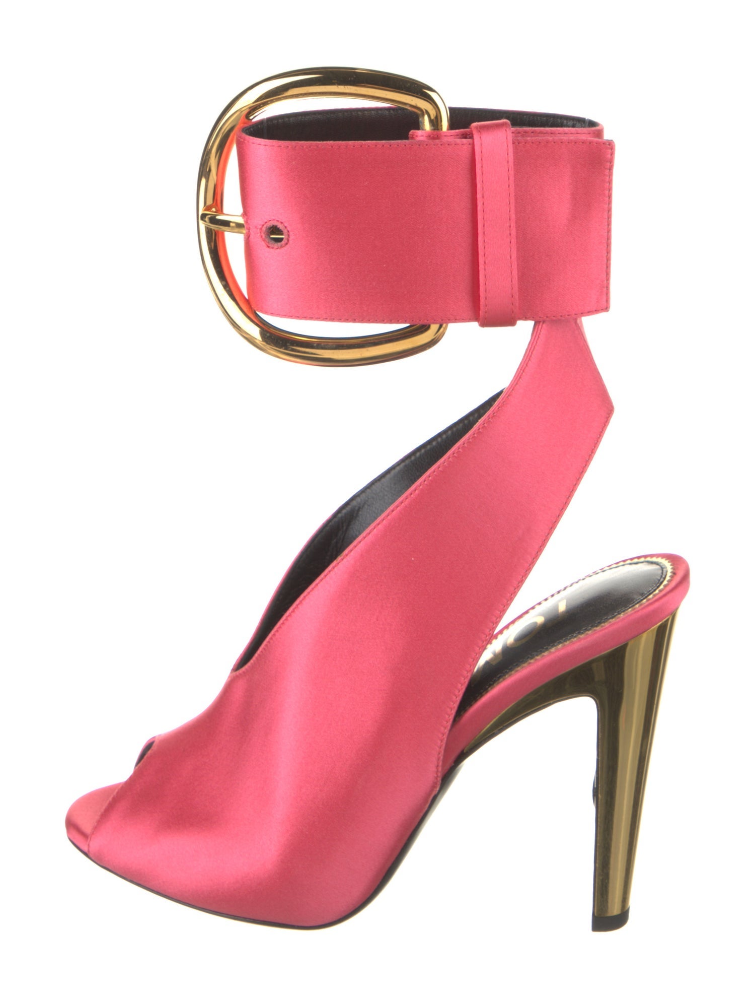 Tom Ford Satin Leather Trim Embellishment Slingback Pumps