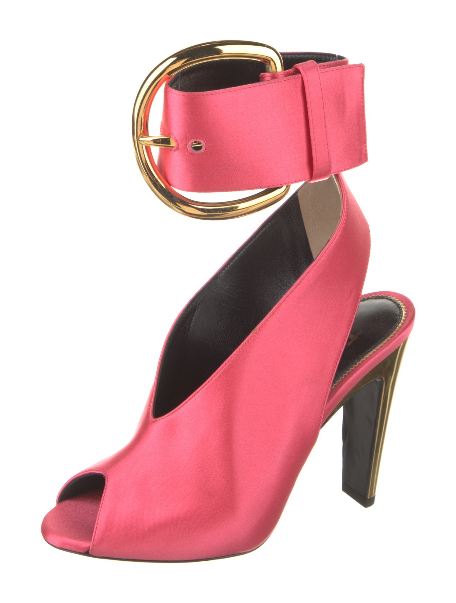 Tom Ford Satin Leather Trim Embellishment Slingback Pumps